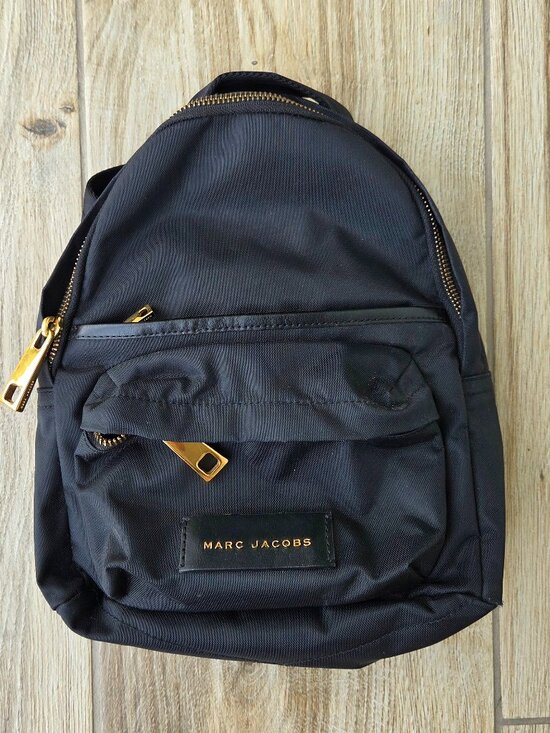 Marc Jacobs Nylon Varsity Mini Backpack - Black & Gold main image 7